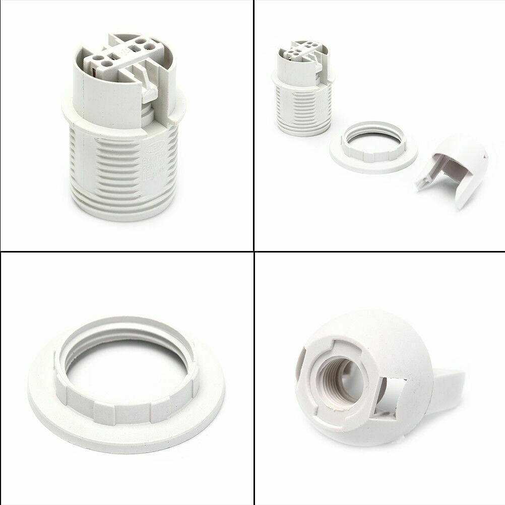 E14 Screw Lampshade Light holder Collar Ring Adaptor Bulb Holder White~1831-2