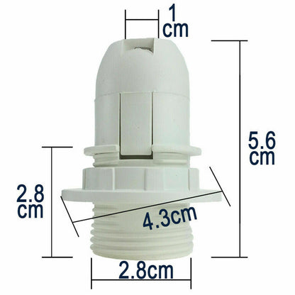 E14 Screw Lampshade Light holder Collar Ring Adaptor Bulb Holder White~1831-4