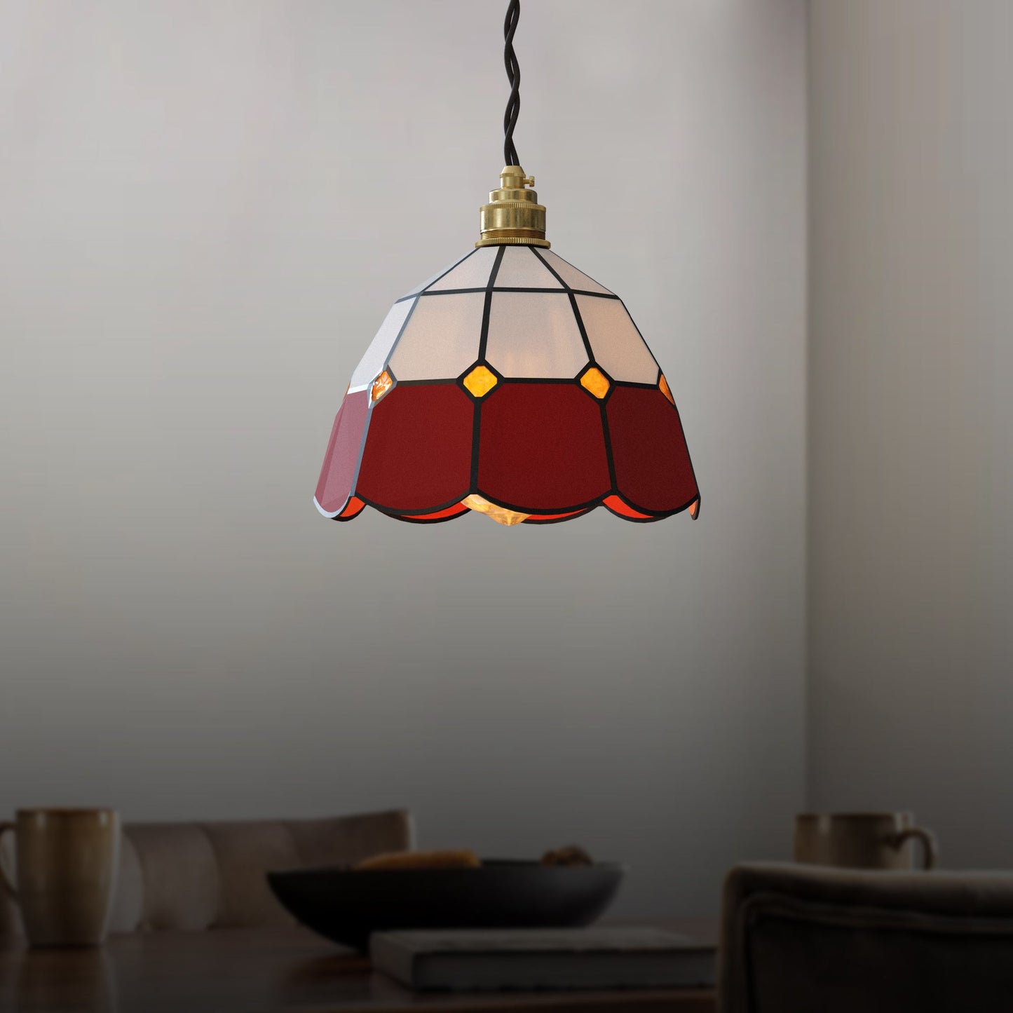 Colored Glass Lamp Pendant Lighting Shades~4542-2