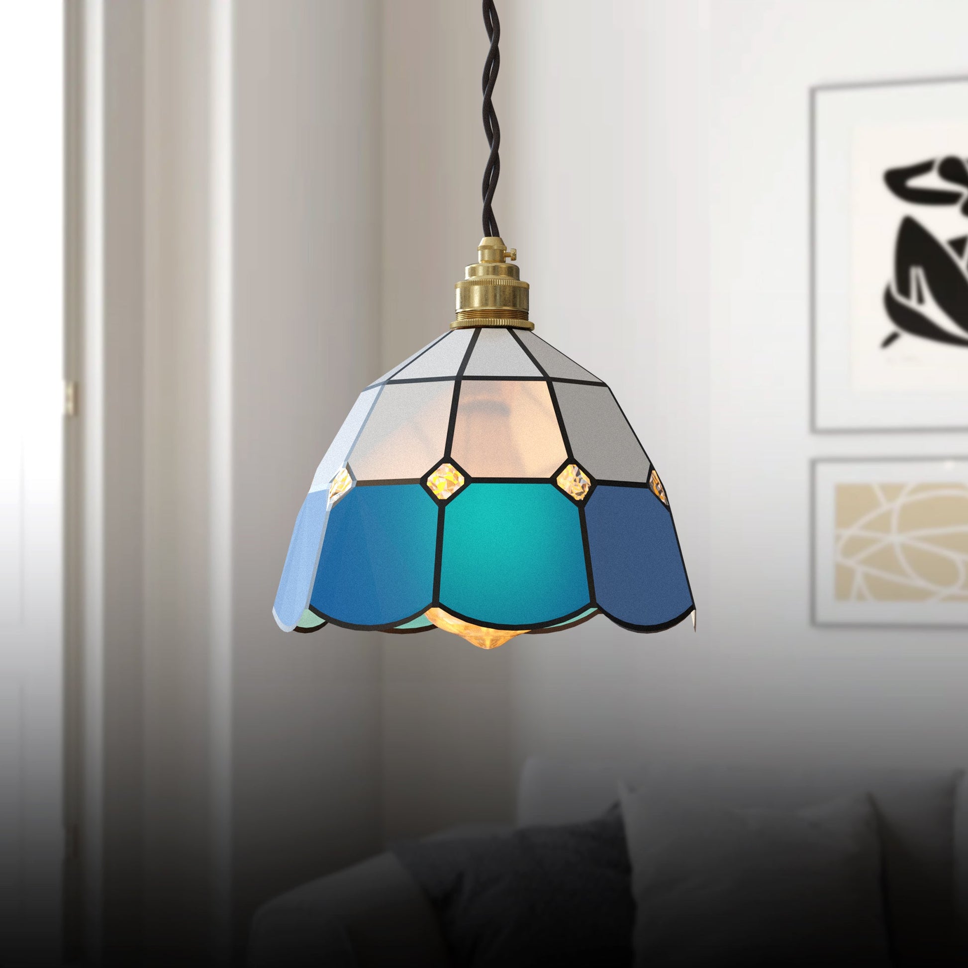 Colored Glass Lamp Pendant Lighting Shades~4542-4