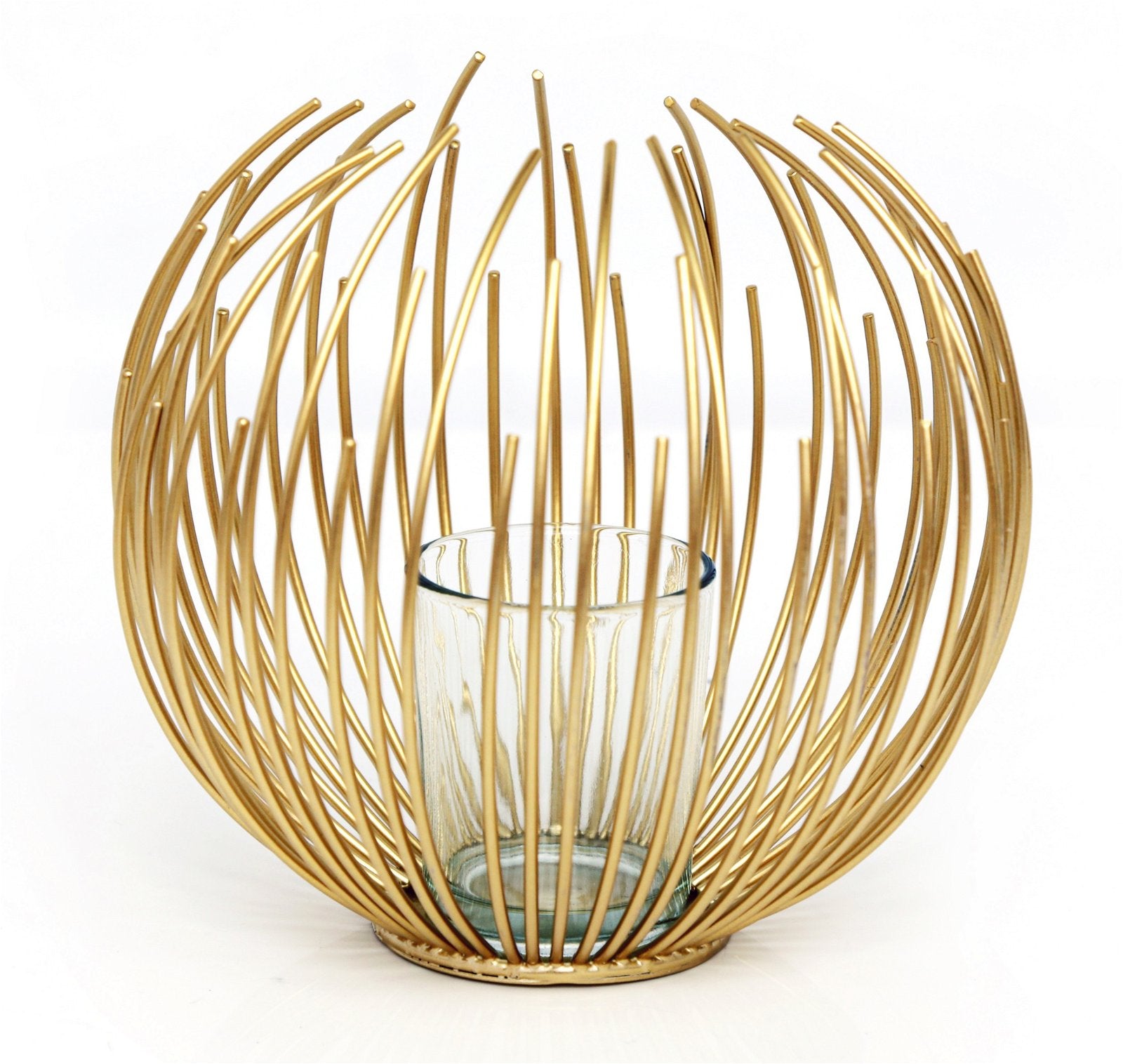 Gold Wire Candle Holder 16cm-0