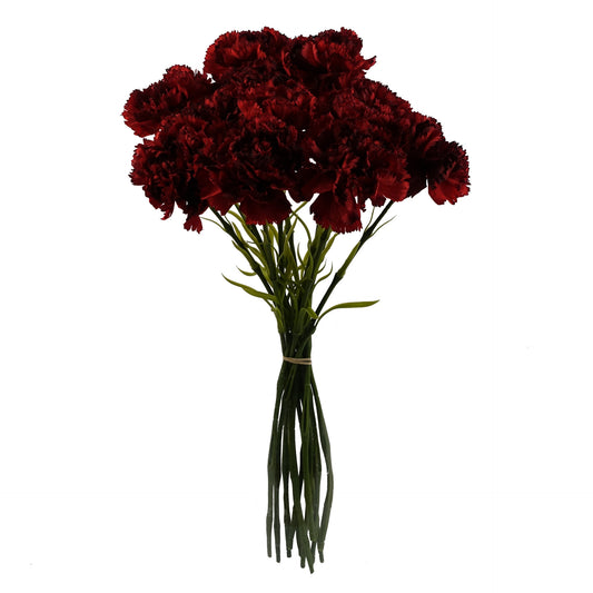 12 x Red Carnation Artificial Flowers-0