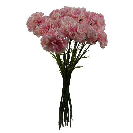 12 x Pink Carnation Artificial Flowers-0