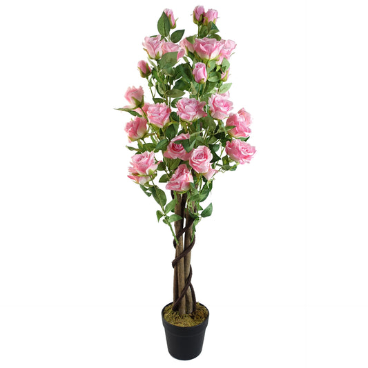 105cm Artificial Pink Rose Tree-0