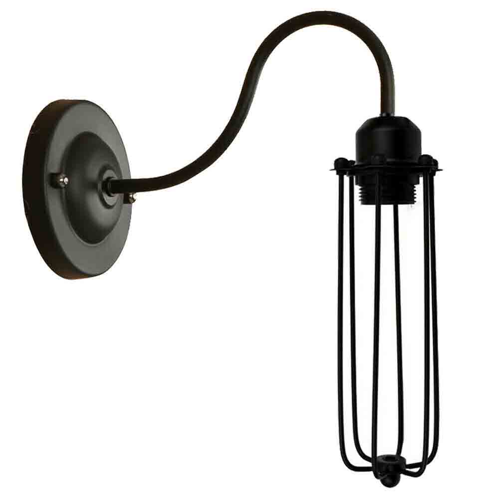 Industrial Vintage Rustic Wire Cage Black Industrial Wall Light Lampshade~2900-9