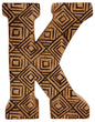 Hand Carved Wooden Geometric Letter K-0