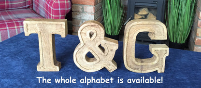 Hand Carved Wooden Embossed Letter A-0