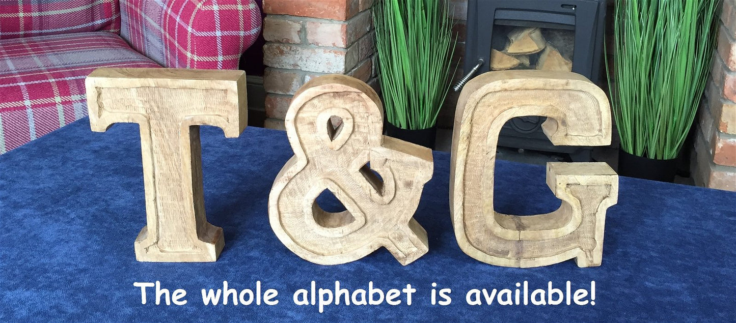 Hand Carved Wooden Embossed Letter G-3