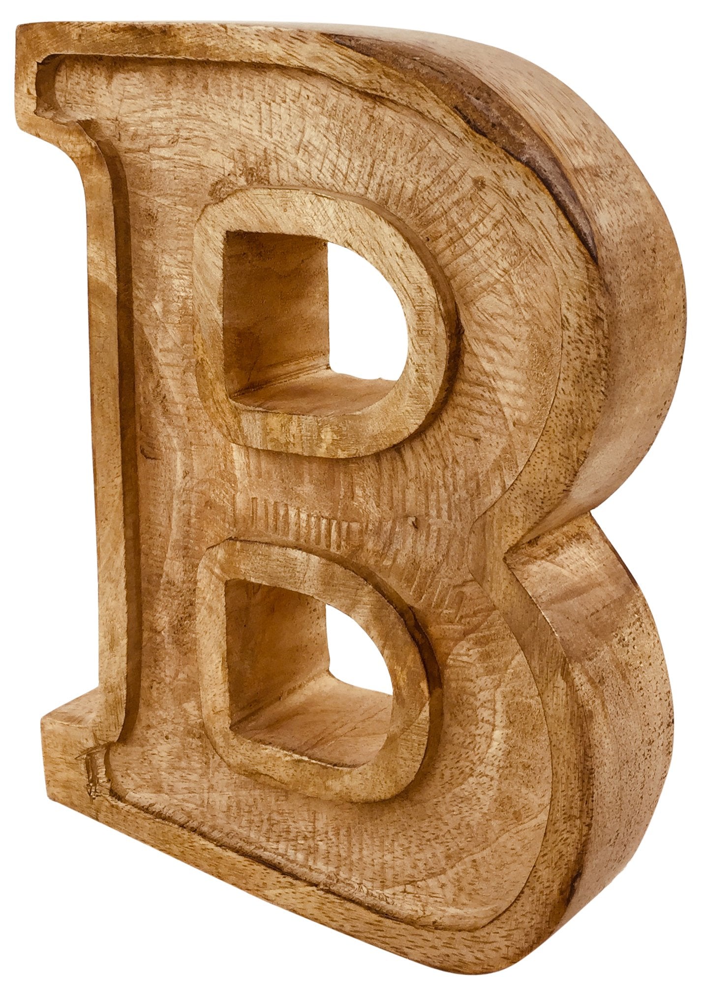 Hand Carved Wooden Embossed Letter B-2