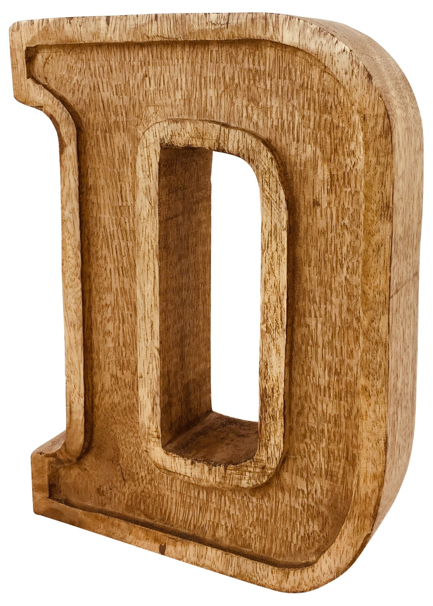 Hand Carved Wooden Embossed Letter D-2