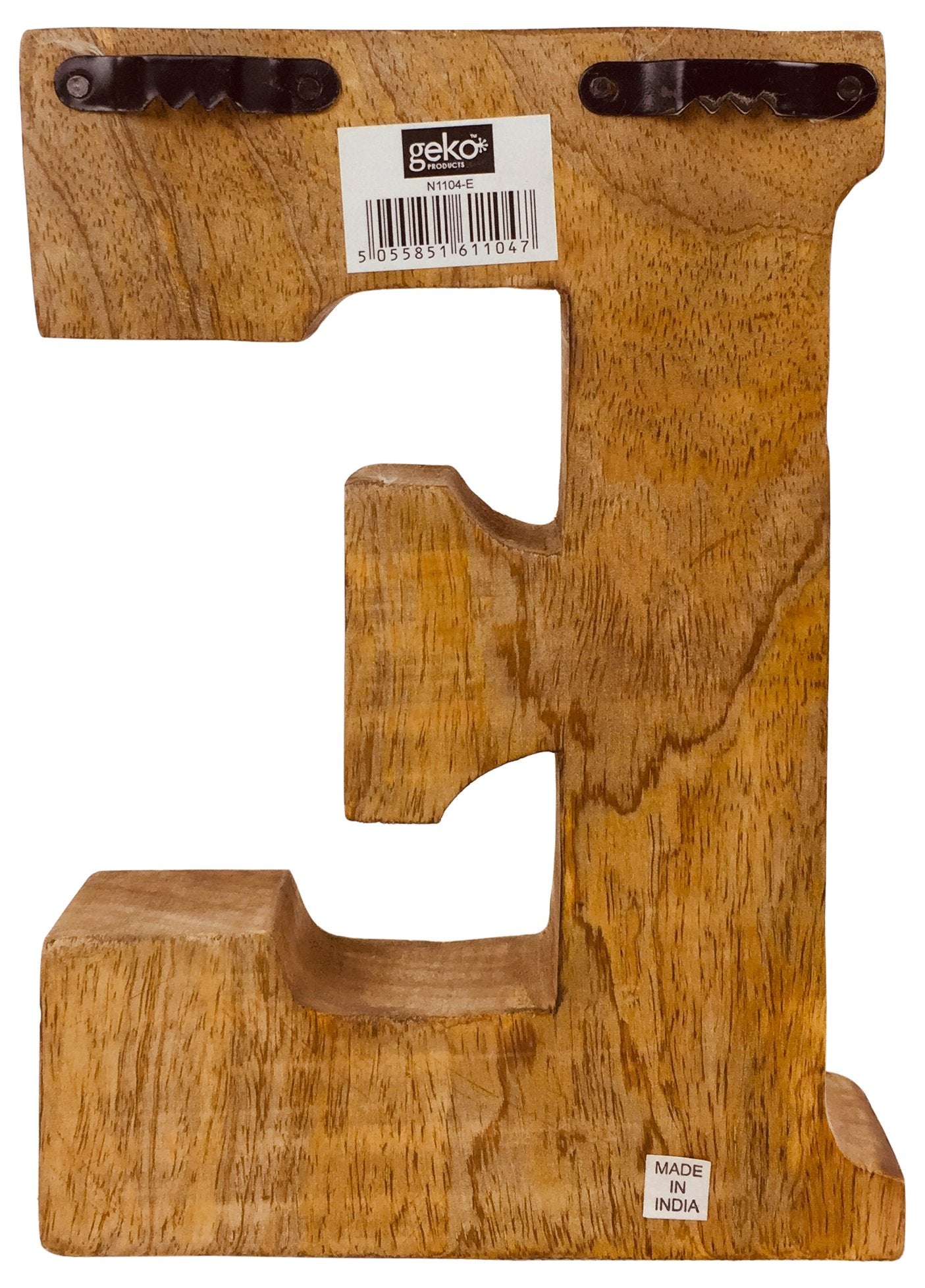 Hand Carved Wooden Embossed Letter E-1