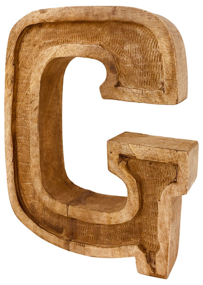 Hand Carved Wooden Embossed Letter G-2