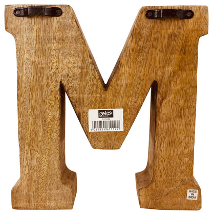 Hand Carved Wooden Embossed Letter M-1