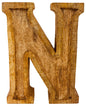 Hand Carved Wooden Embossed Letter N-0