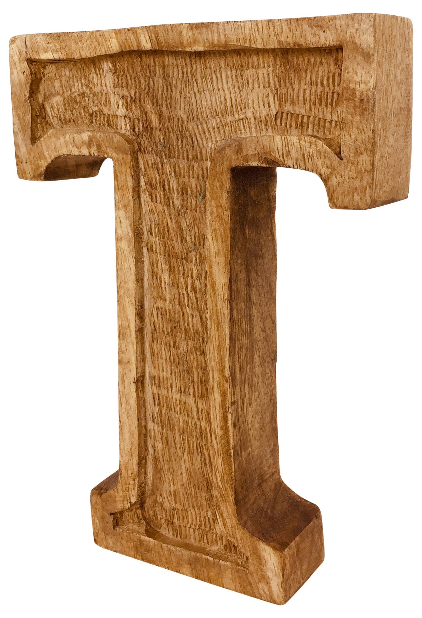 Hand Carved Wooden Embossed Letter T-2