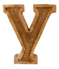 Hand Carved Wooden Embossed Letter Y-0