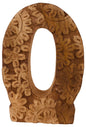 Hand Carved Wooden Flower Letter O-0