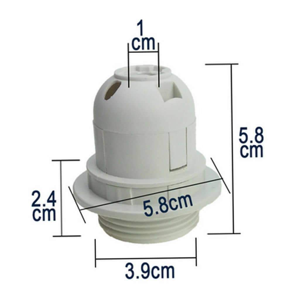 5 Pack E27 Edison Screw Pendant Light holder with Ring - White~2305-4