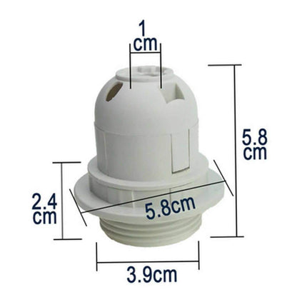 5 Pack E27 Edison Screw Pendant Light holder with Ring - White~2305-4