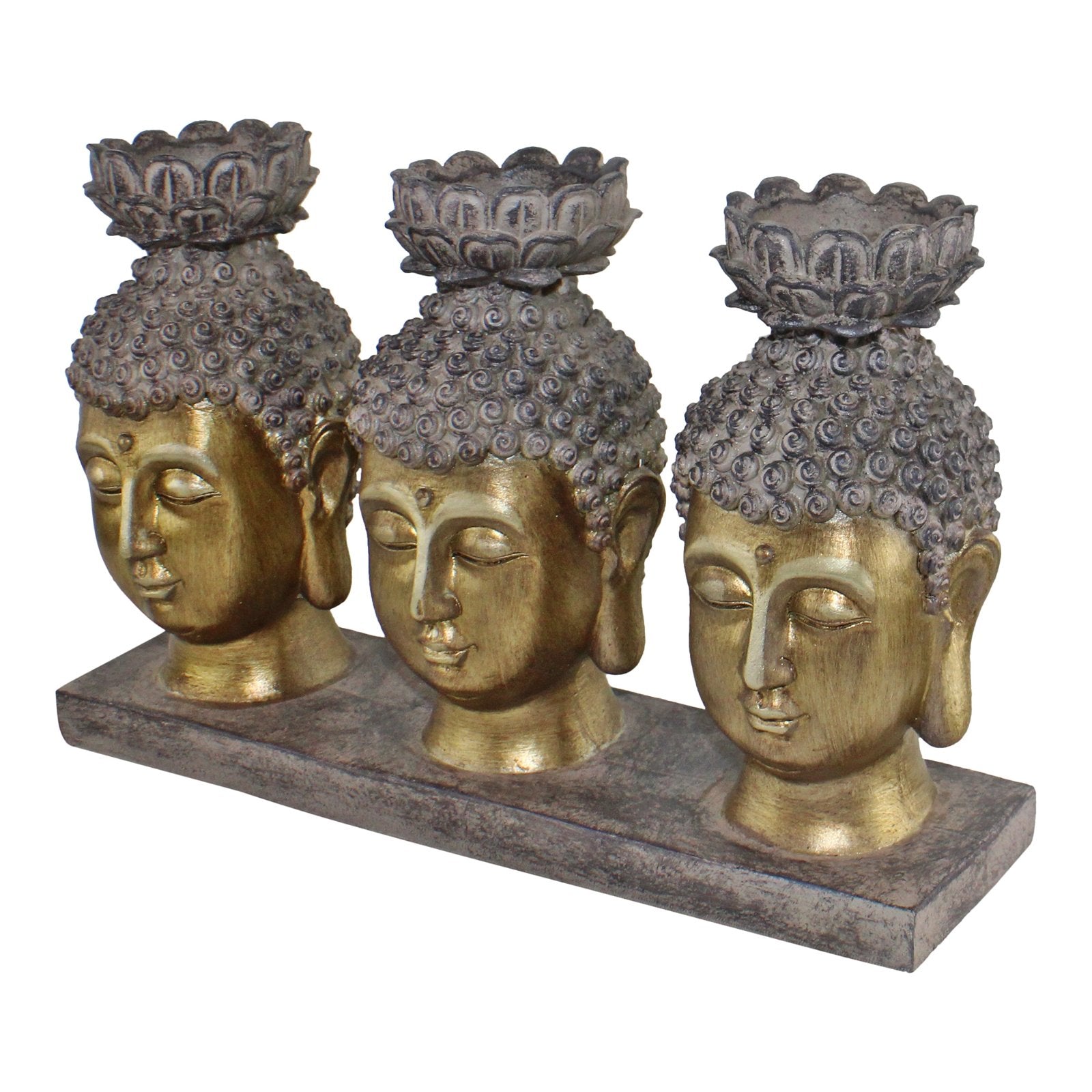 Triple Candle Holder, Buddha Design-2