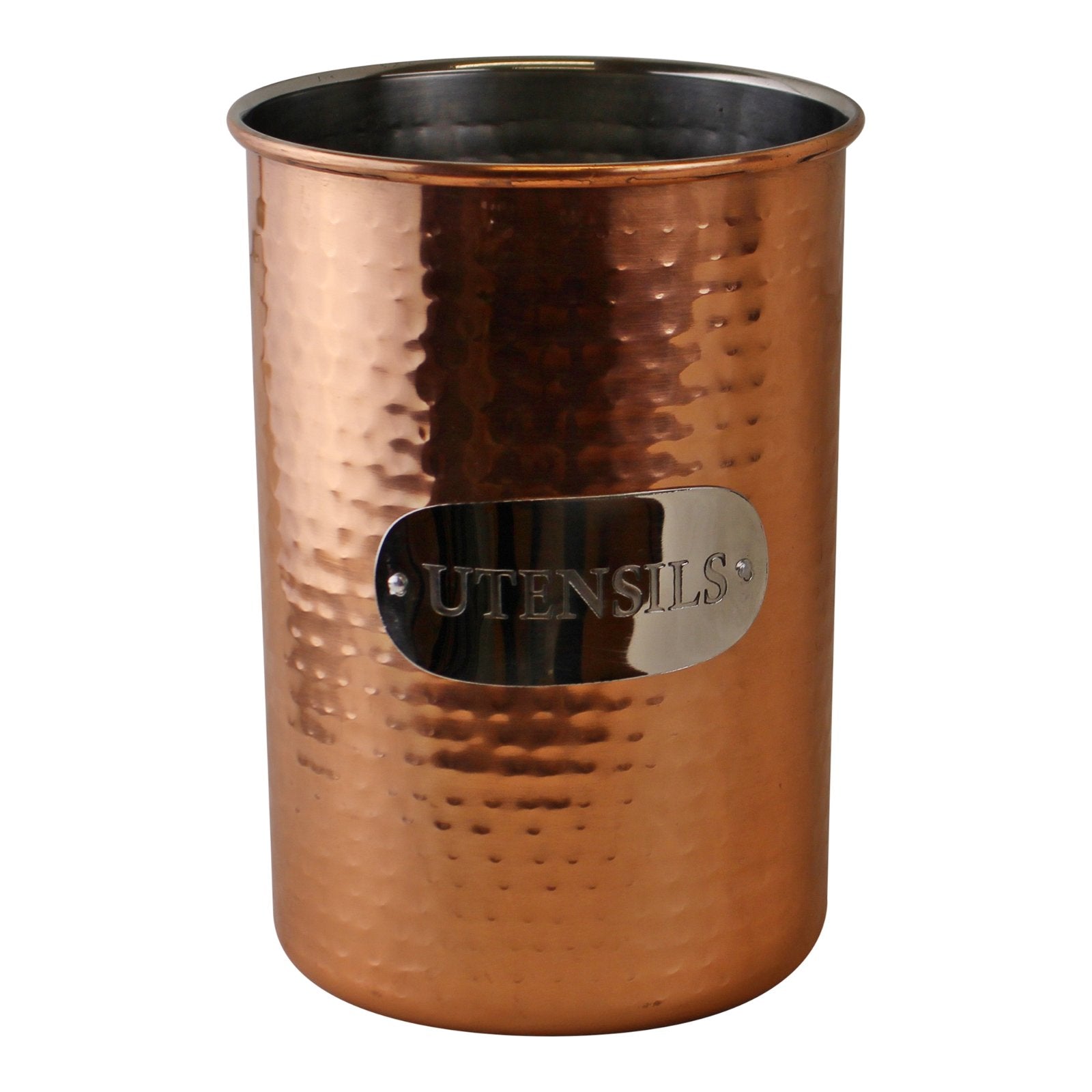 Hammered Copper Utensil Holder-0