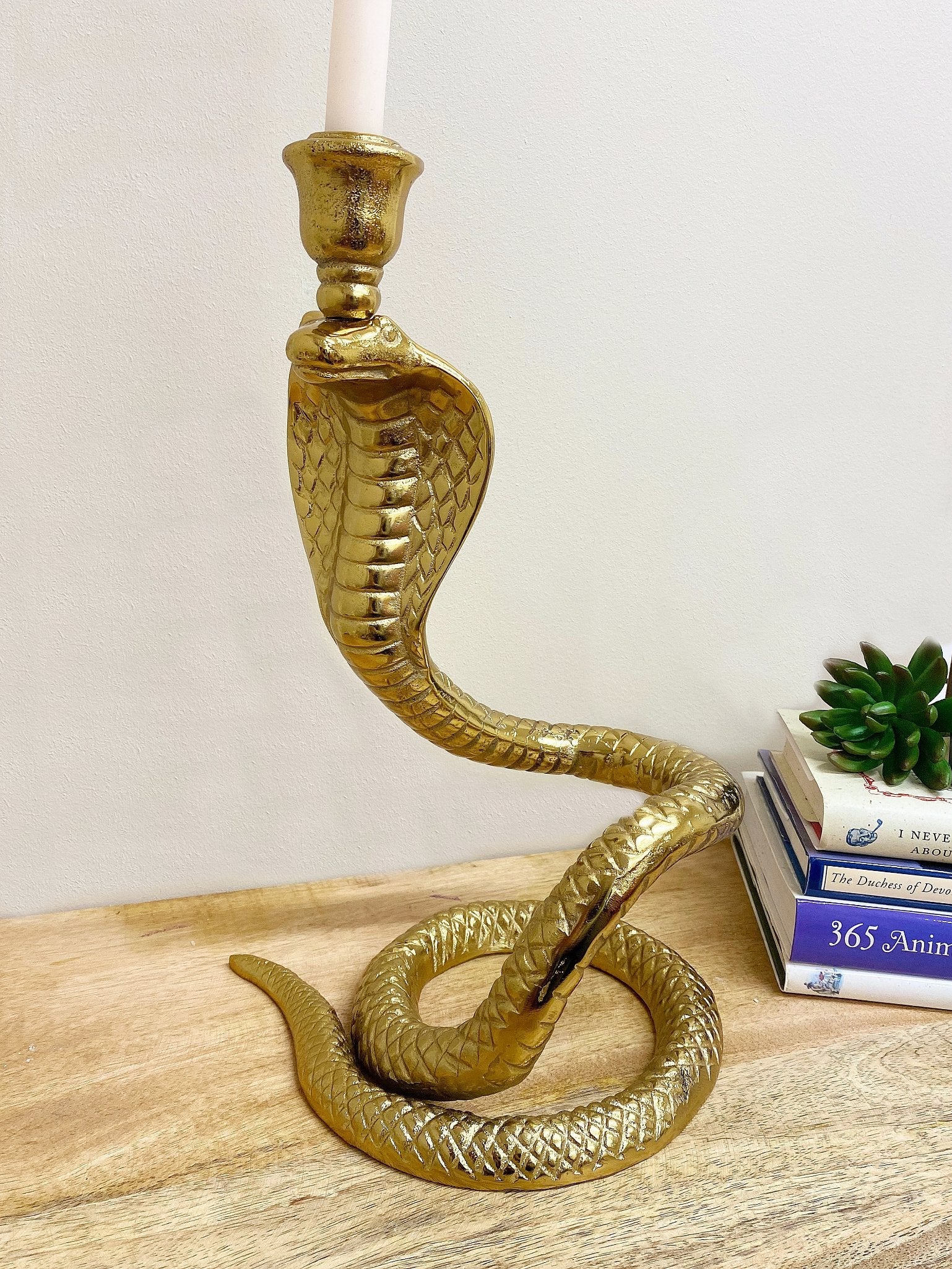 Large Gold Snake Candle Holder-1