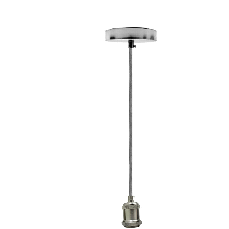 LEDSone industrial vintage 1m Gray cable E27 Base Satin Nickel Pendant Holder without assembling~3597-0