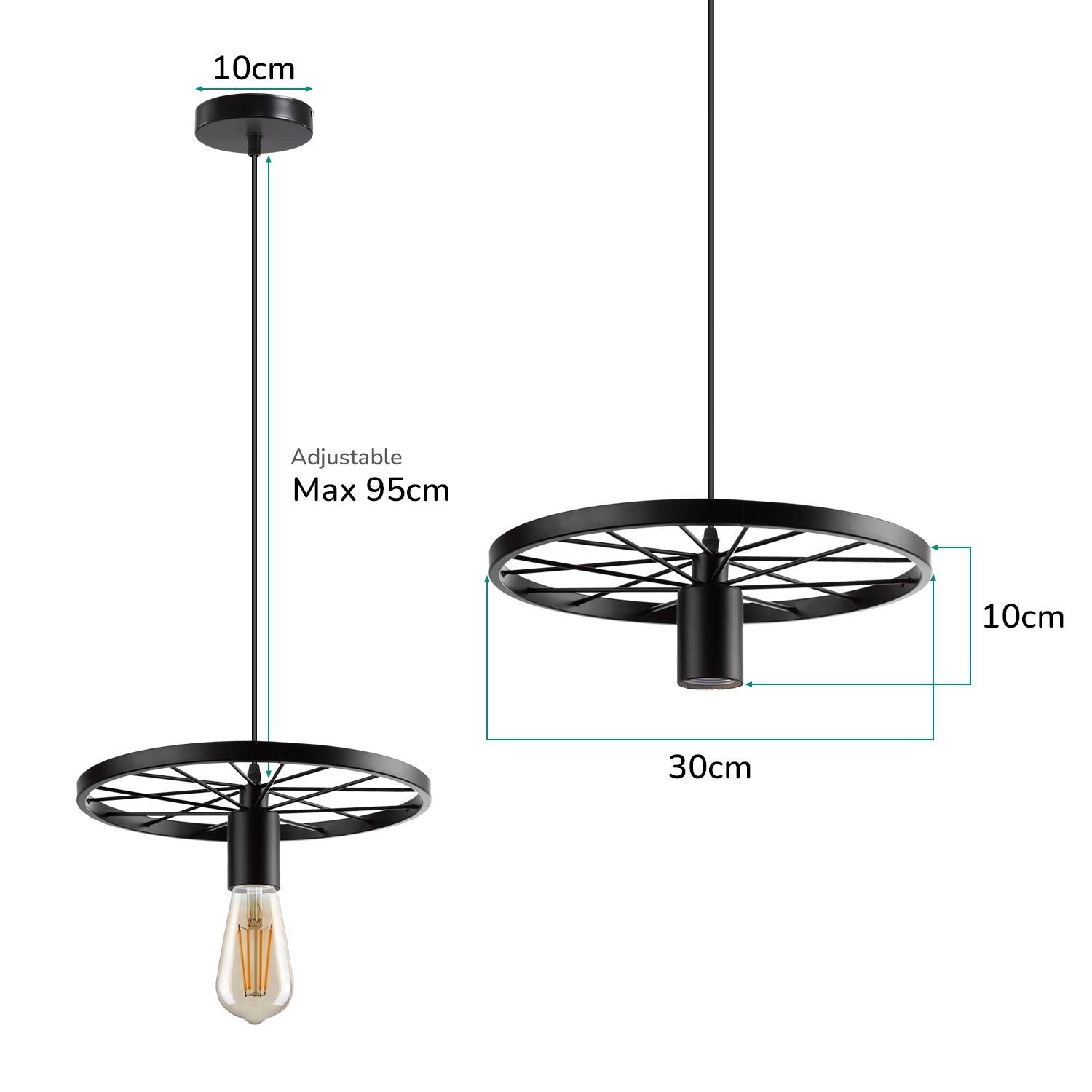 Hanging Retro Pendant Light Wheel Design~2245-2