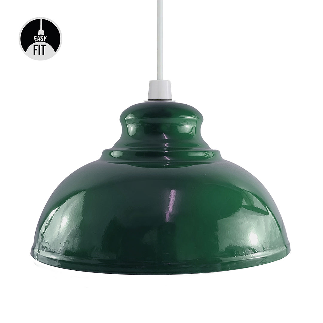 Green Retro Metal Pendant Lampshade Ceiling Light Shade Easy Fit Industrial Kitchen UK~2084-1