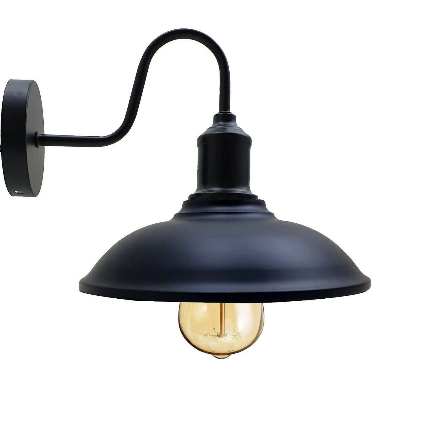 Black Industrial Wall Light Retro Wall Lamp Metal Shade~1875-0