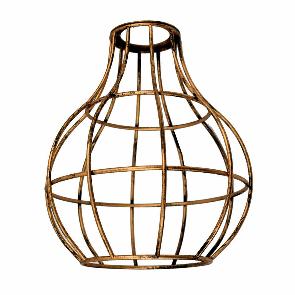 Wire Cage Brushed Copper Vintage Ceiling Light~2847-0