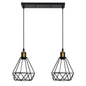 Industrial Vintage Retro 2 Head Black Ceiling Pendant Metal Wire Cage Hanging Indoor Lighting~1208-5