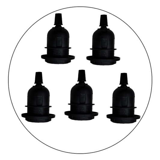 E27 Black Pendant Lamp Holder with Cord Grip~2269-0