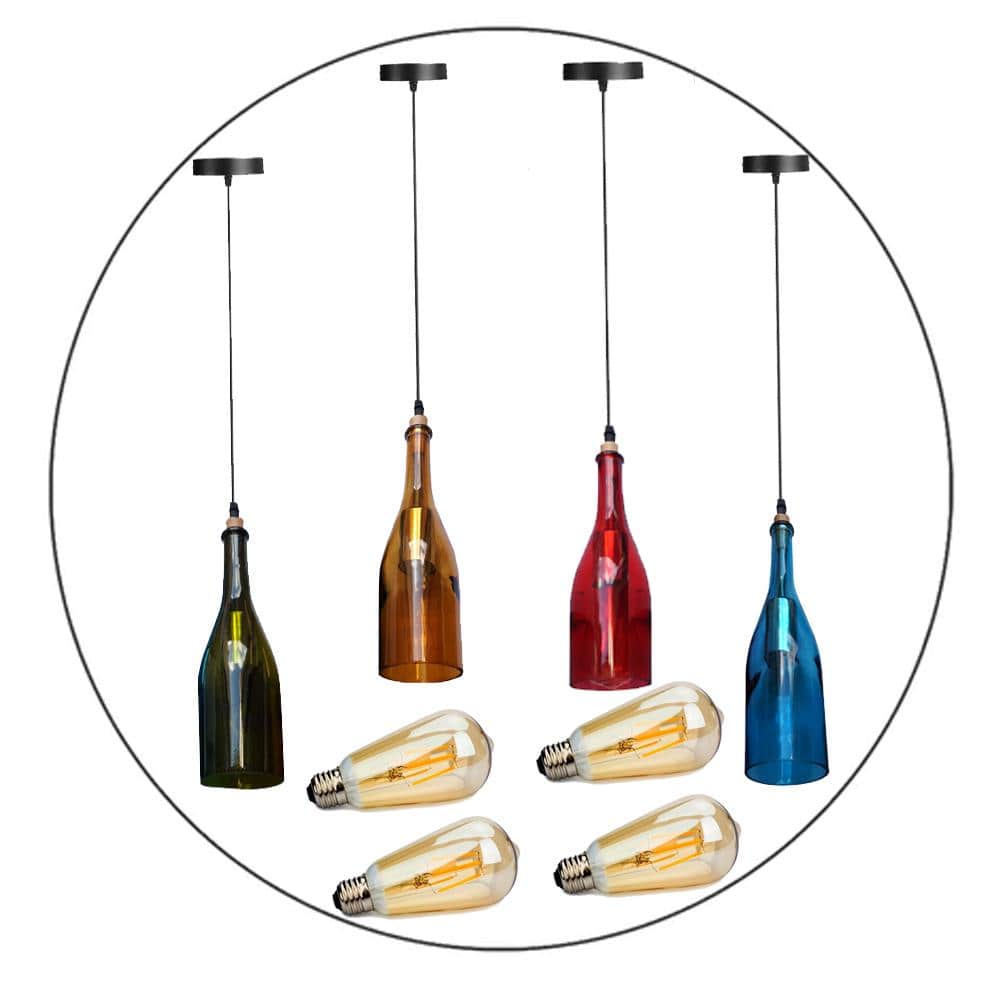 Vintage Retro Wine bottle Ceiling Pendant Light Lamp Shade Chandelier light UK~2228-2