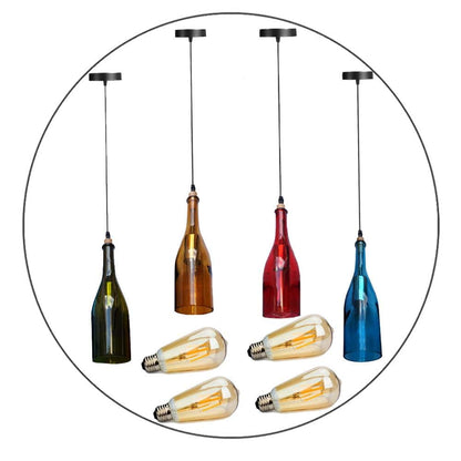 Vintage Retro Wine bottle Ceiling Pendant Light Lamp Shade Chandelier light UK~2228-2