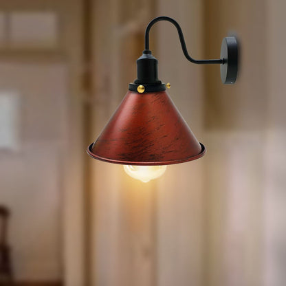 E27 Industrial Metal Wall Light Fitting Vintage Cone shape Wall Sconce~3388-0