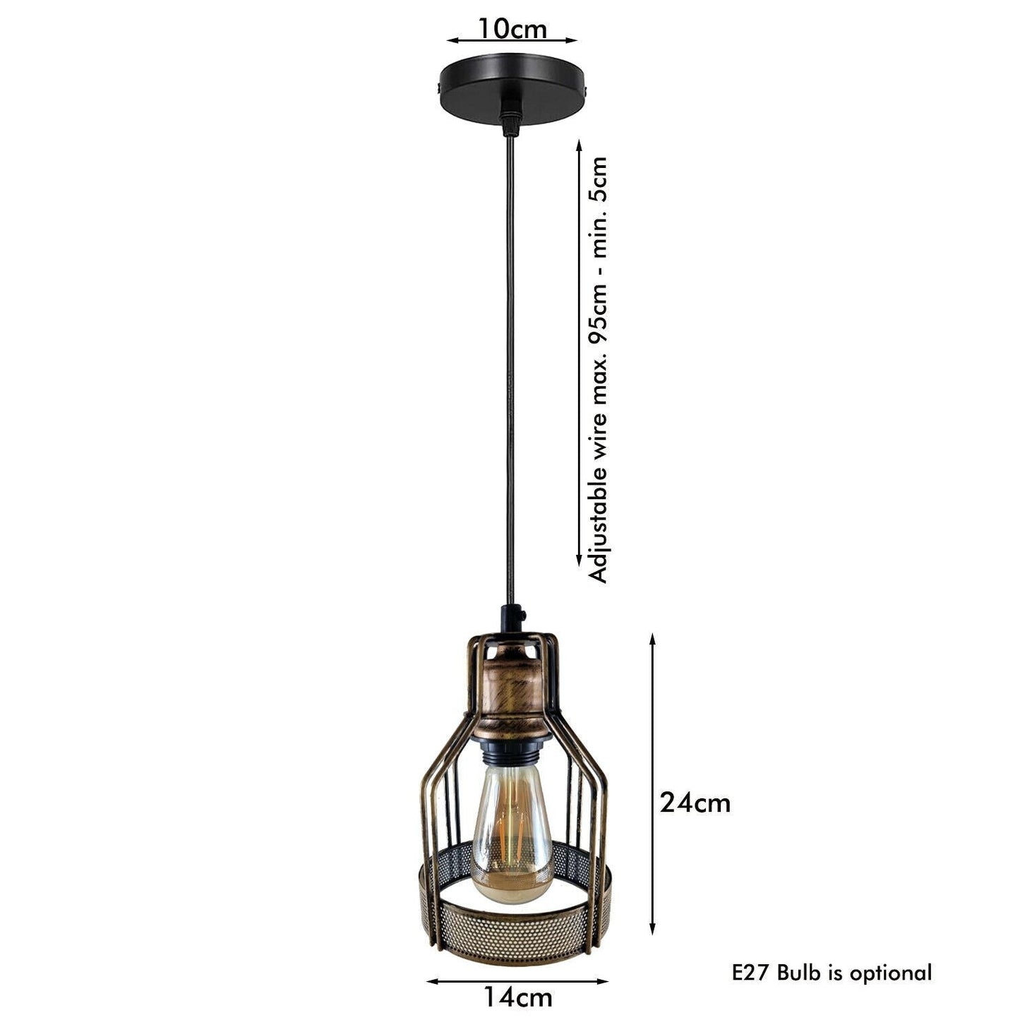 Vintage Retro Industrial Ceiling Pendant Living Room Kitchen Indoor Hanging Lamp Bird Cage Lighting~1202-3