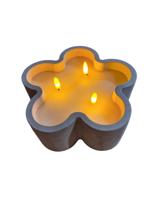 Led Flower 3 Wick Candle 20cm-0