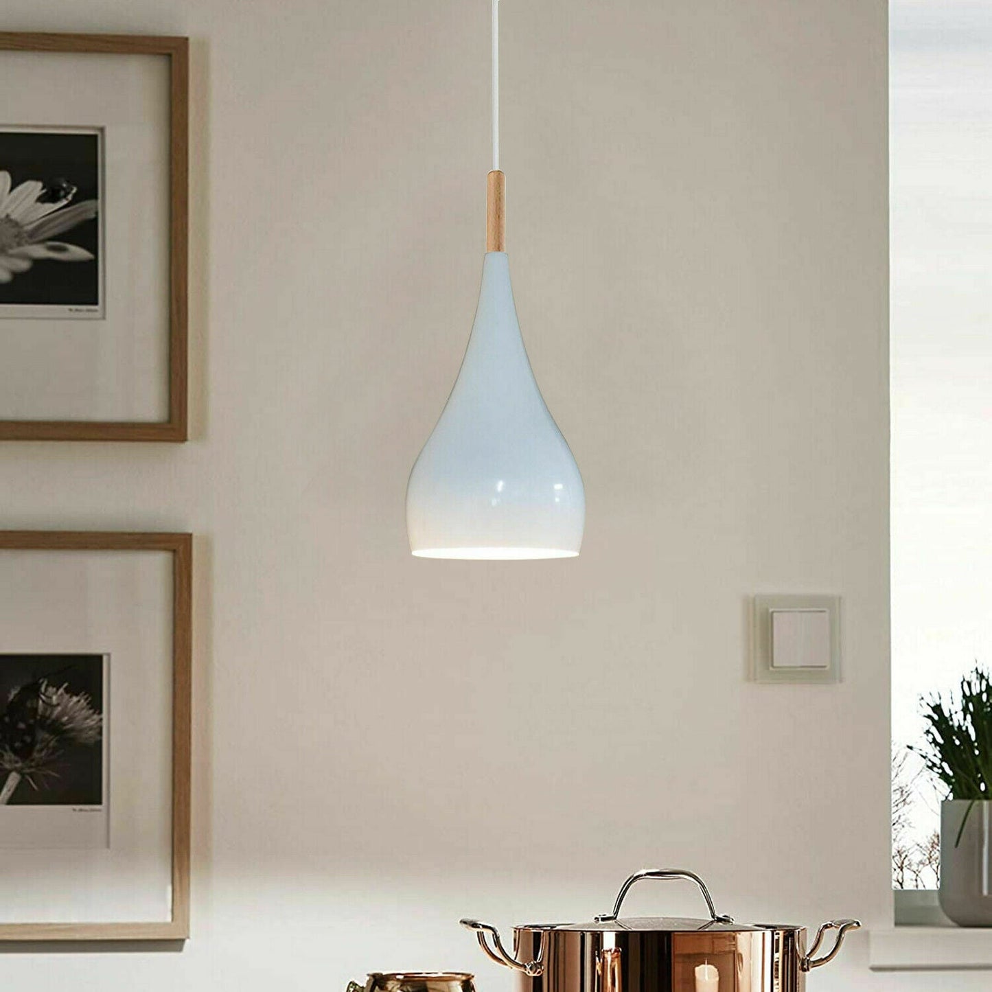 White colour Retro Style Metal Ceiling Hanging Pendant Light Shade Modern Design~1648-1