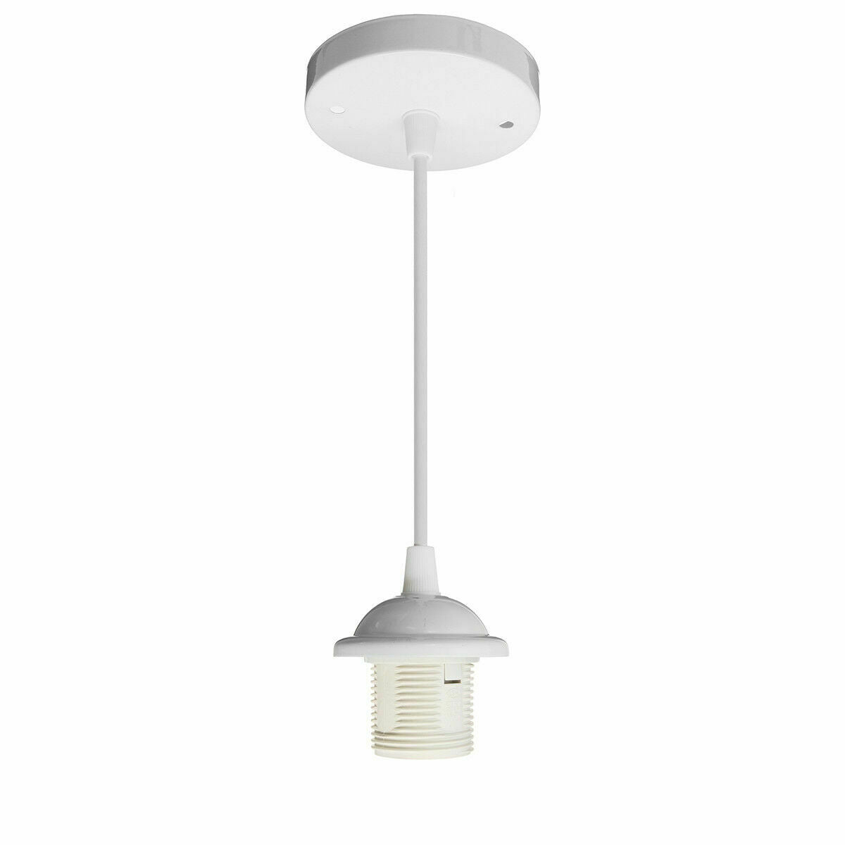 E27 Ceiling Rose White Light PVC Flex Pendant Lamp Holder Fitting~2378-0