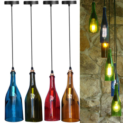 Vintage Retro Wine bottle Ceiling Pendant Light Lamp Shade Chandelier light UK~2228-0