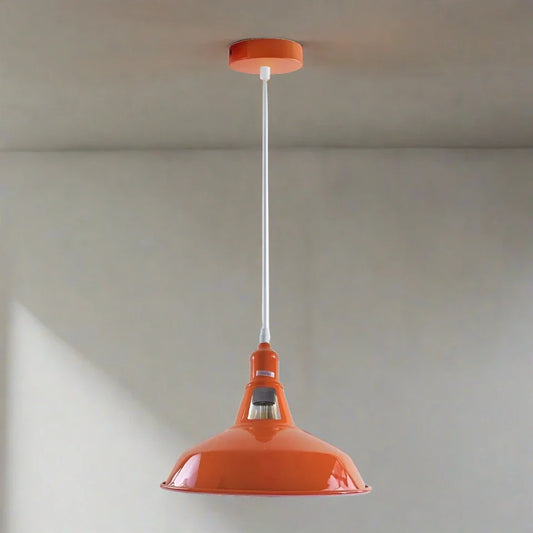 Kitchen Pendant Light Shade Orange Metal Timeless style~3741-0