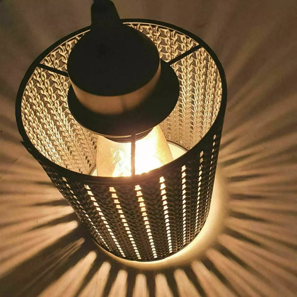 Brushed Silver Vintage metal wire cage lamp shade~1994-1