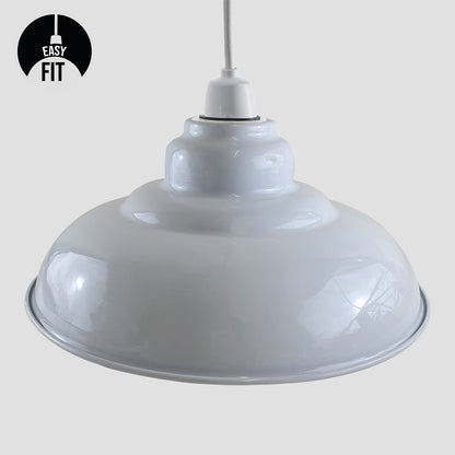 White Colour Gloss Metal Light Lampshade~1090-1